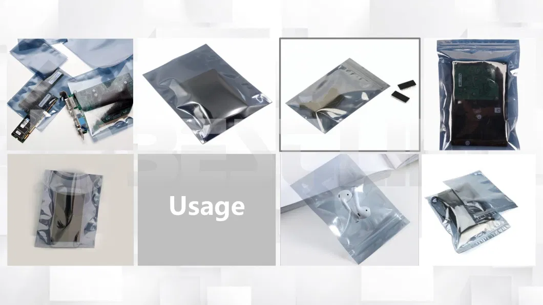 ESD Shielding Bags Poly Bags Static Shielding Bags with Zip-Lock / Open-Top for Packaging Electronic Products